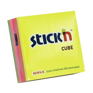 Picture of สติ๊ก'เอ็น 21203, 2 x 2" คละนีออน 250 แผ่น/เล่ม กระดาษโน้ต