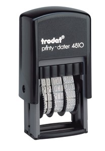 Picture of ตรายางวันที่ โทรแดท TR-4810EN/อังกฤษ/น้ำเงิน 3.8 มม. หมึกในตัวสี ตัวเลขอารบิค