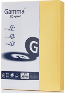 Picture of กระดาษสีถ่ายเอกสาร GAMMA 80 แกรม No.304 สีเหลืองเข้ม A4 (500 แผ่น)
