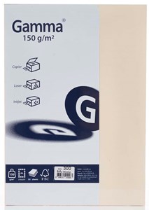 Picture of กระดาษสีถ่ายเอกสาร GAMMA 150 แกรม No.300 สีครีม A4 (100 แผ่น)