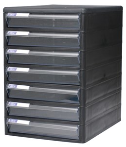 Picture of ตู้เอกสาร ออร์ก้า TCB-7 โครงดำ ลิ้นชักใส 25.5x34x37.5