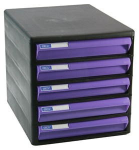 Picture of ตู้เอกสาร ออร์ก้า CBN-5 โครงดำ-ลิ้นม่วงทึบ 25.5 x 34 x 27.5 ซม.