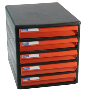 Picture of ตู้เอกสาร ออร์ก้า CBN-5 โครงดำ-ลิ้นส้มทึบ 25.5 x 34 x 27.5 ซม.