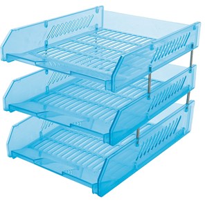 Picture of ถาดเอกสาร ออร์ก้า L-3, 3 ชั้น, ฟ้าใส