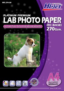 Picture of กระดาษอิงค์เจ็ทผิวกึ่งมันกึ่งด้านไฮเจ็ท NPL274-50,270g,A4,50แผ่น