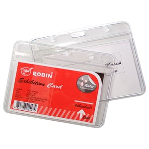 Picture of ป้ายพลาสติก ซิปล็อคใส่บัตร แนวนอน ใส (12อัน) โรบิน (ไม่มีสายคล้องคอ) 