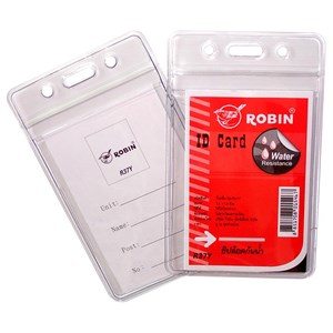 Picture of ป้ายพลาสติก ซิปล็อคใส่บัตร แนวตั้ง ใส (12อัน) โรบิน (ไม่มีสายคล้องคอ) 