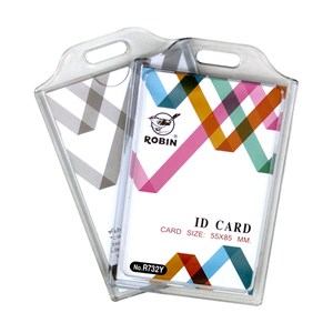 Picture of ป้ายพลาสติกแข็งใส่บัตร ป้ายชื่อพลาสติกคล้องคอ แนวตั้ง (แพ็ค10ซอง) โรบิน R732Y