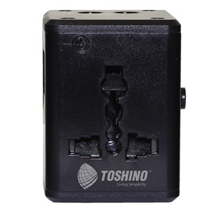 Picture of ปลั๊กแปลงแบบพกพานานาชาติ USB2.1A 2PORT โตชิโน 