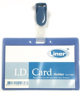 Picture of ป้ายชื่อพลาสติก ไลเนอร์ แนวนอน สีฟ้า/สีเทา