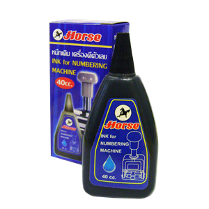 Picture of หมึกเติมเครื่องตีเบอร์สีดำ ตราม้า 40 CC. 