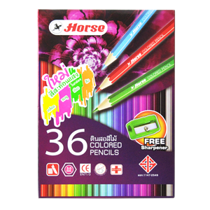 Picture of ดินสอสีไม้ยาว ตราม้า 36สี+กบเหลา