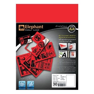 Picture of ตราช้างแล็บสติ๊กเกอร์ สีสะท้อนแสงแดง A4