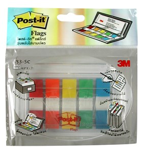 Picture of โพสต์-อิท® แฟล็กซ์ 683-5C, 5 สีในตลับนามบัตรสีเทา