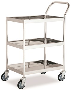 Picture of รถเข็นสแตนเลส 3 ชั้น,ล้อยาง, ST3-4006S, 40x60x97.5 ซม., 200 กก.