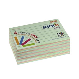 Picture of สติ๊ก'เอ็น 3 x 5" พาสเทล+ลายเส้นคละสี (4+1) 21578 กระดาษโน้ต