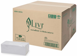 Picture of กระดาษเช็ดหน้าชนิดเติม LIVI ห่อใส,(Virgin),(200แผ่นx50แพ็ค)