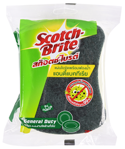 Picture of สก๊อตช์-ไบรต์ แผ่นใยขัดพร้อมฟองน้ำแอนตี้แบคทีเรีย สีเขียว