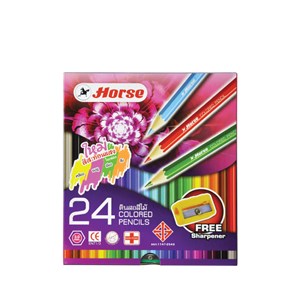 Picture of ดินสอสีไม้ยาว ตราม้า 24สี+กบเหลา