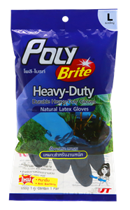Picture of "โพลี-ไบรท์" ถุงมือยางธรรมชาติ รุ่น Heavy Duty (Size L)