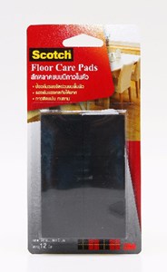 Picture of สก๊อตช์ สักหลาดรองขาโต๊ะ พร้อมกาวในตัว FLOOR CARE SQUARE BLACK 34MM(1*12)