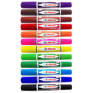 Picture of ปากกาเคมี 2หัว ตราม้า แดง