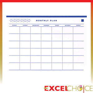 Picture of ตราช้าง กระดาษโน้ตกาวในตัว บันทึกรายเดือน MONTHLY PLAN น้ำเงิน 14*10ซม.