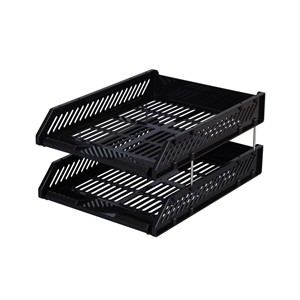 Picture of ตราช้าง ถาดเอกสารพลาสติก 2ชั้น ดำ Document Tray