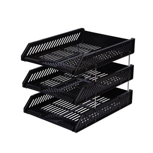 Picture of ตราช้าง ถาดเอกสารพลาสติก 3ชั้น ดำ Document Tray