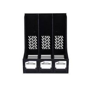 Picture of ตราช้าง กล่องเอกสารพลาสติก 3ช่อง ดำ Magazine Holder
