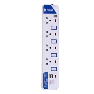 Picture of รางปลั๊กไฟโตชิโน ET-914USB 4จุด+2USB,มี Surge 3เมตร สีขาว (มอก.)(1x24), 10A/2300W