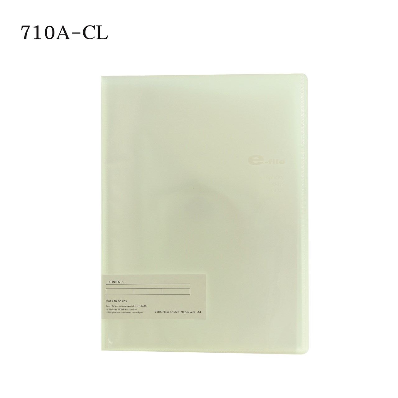 Picture of แฟ้มโฮลเดอร์ 20 ซอง ปกสอด  e-file710A-CL