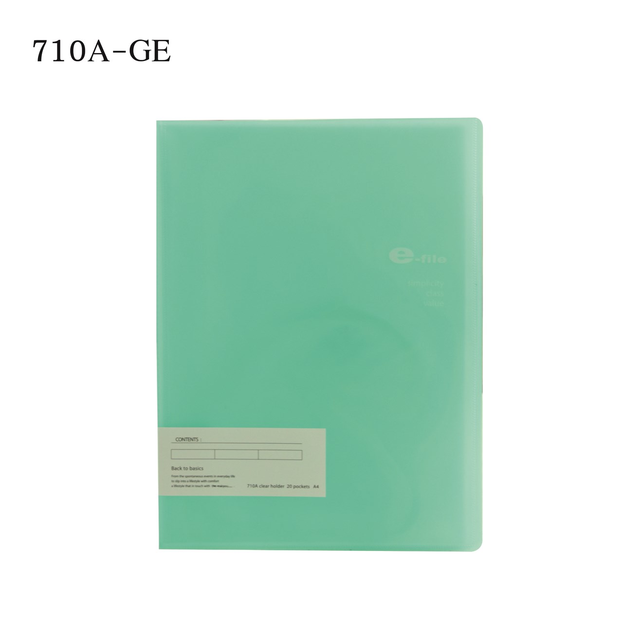 Picture of แฟ้มโฮลเดอร์ 20 ซอง ปกสอด  e-file710A-GE