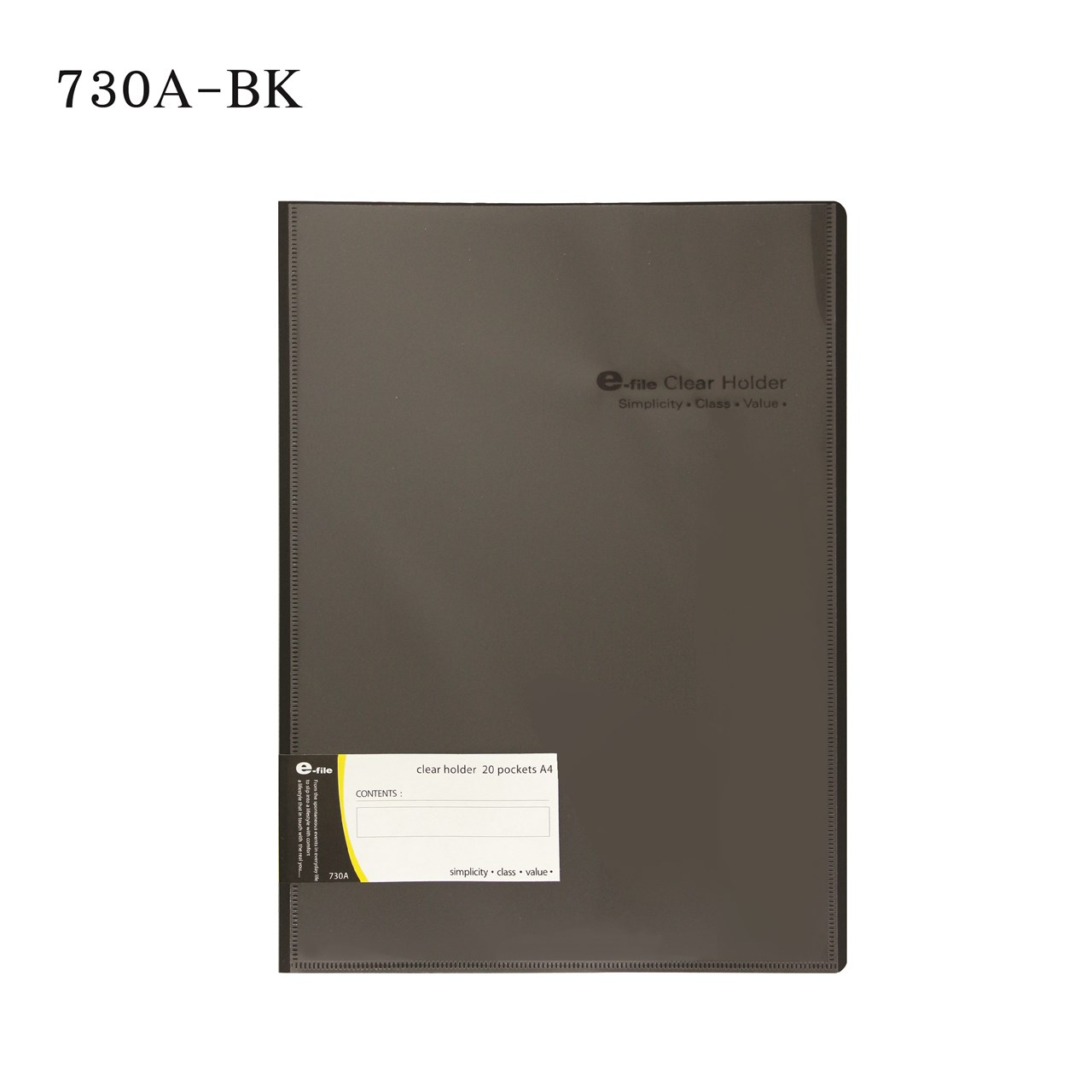 Picture of แฟ้มโฮลเดอร์ 20 ซองปกทึบ e-file730A-BK