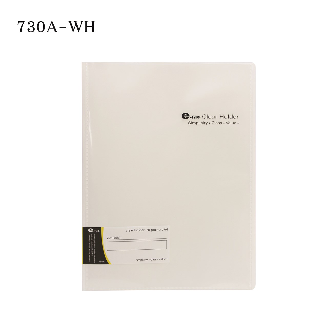 Picture of แฟ้มโฮลเดอร์ 20 ซองปกทึบ e-file730A-WH