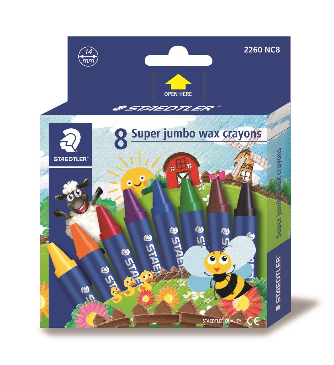 Picture of สเต็ดเล่อร์ (Staedtler) สีเทียน 2260 นอริส Super JUMBO 8 สี