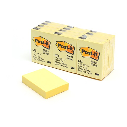 Picture of โพสต์-อิท โน้ต 653 สีเหลือง, 1.5 x 2"
