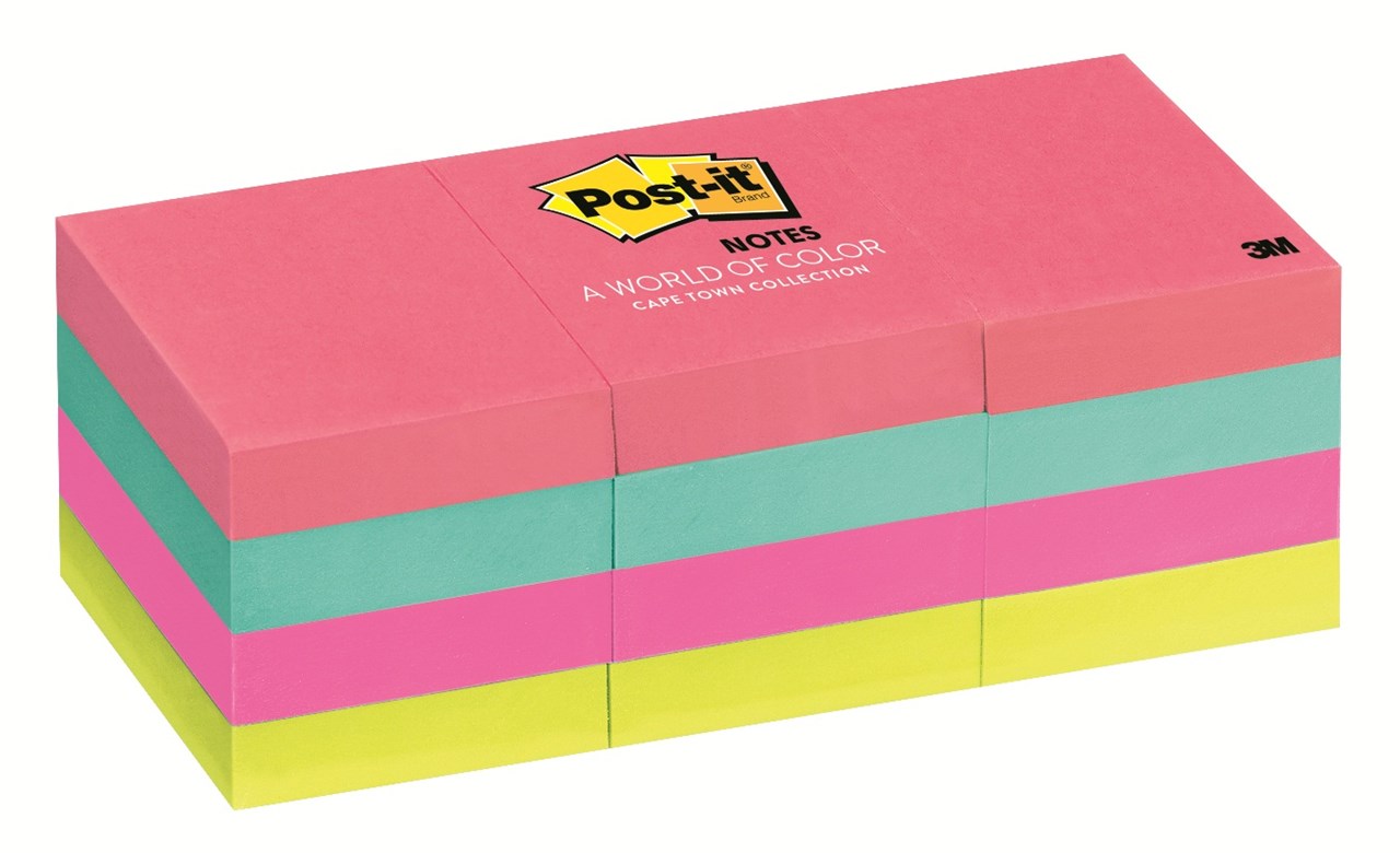 Picture of โพสต์-อิท® โน้ต 653-12AN คละสีสะท้อนแสง (นีออน), 1.5 x 2"