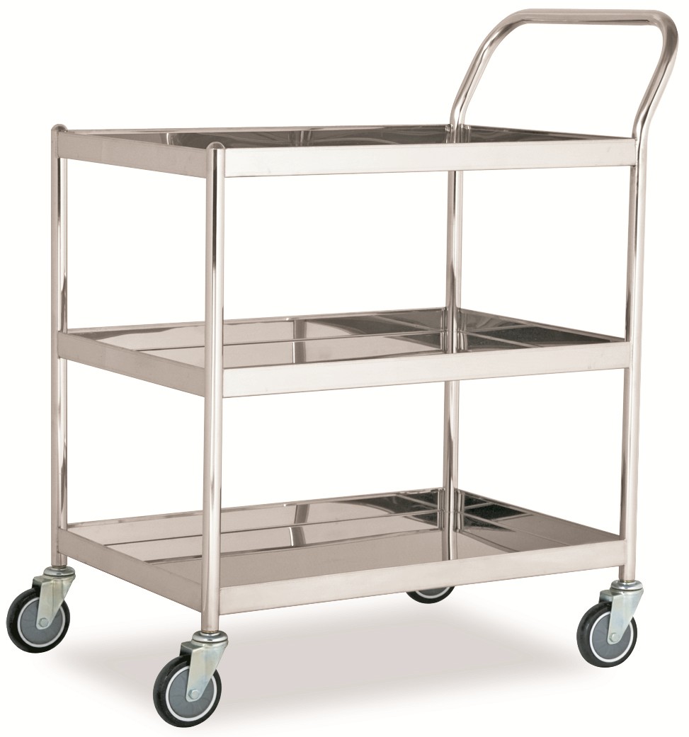 Picture of รถเข็นสแตนเลส 3 ชั้น,ล้อยาง, ST3-5007S, 81x51x98 ซม., 200 กก.