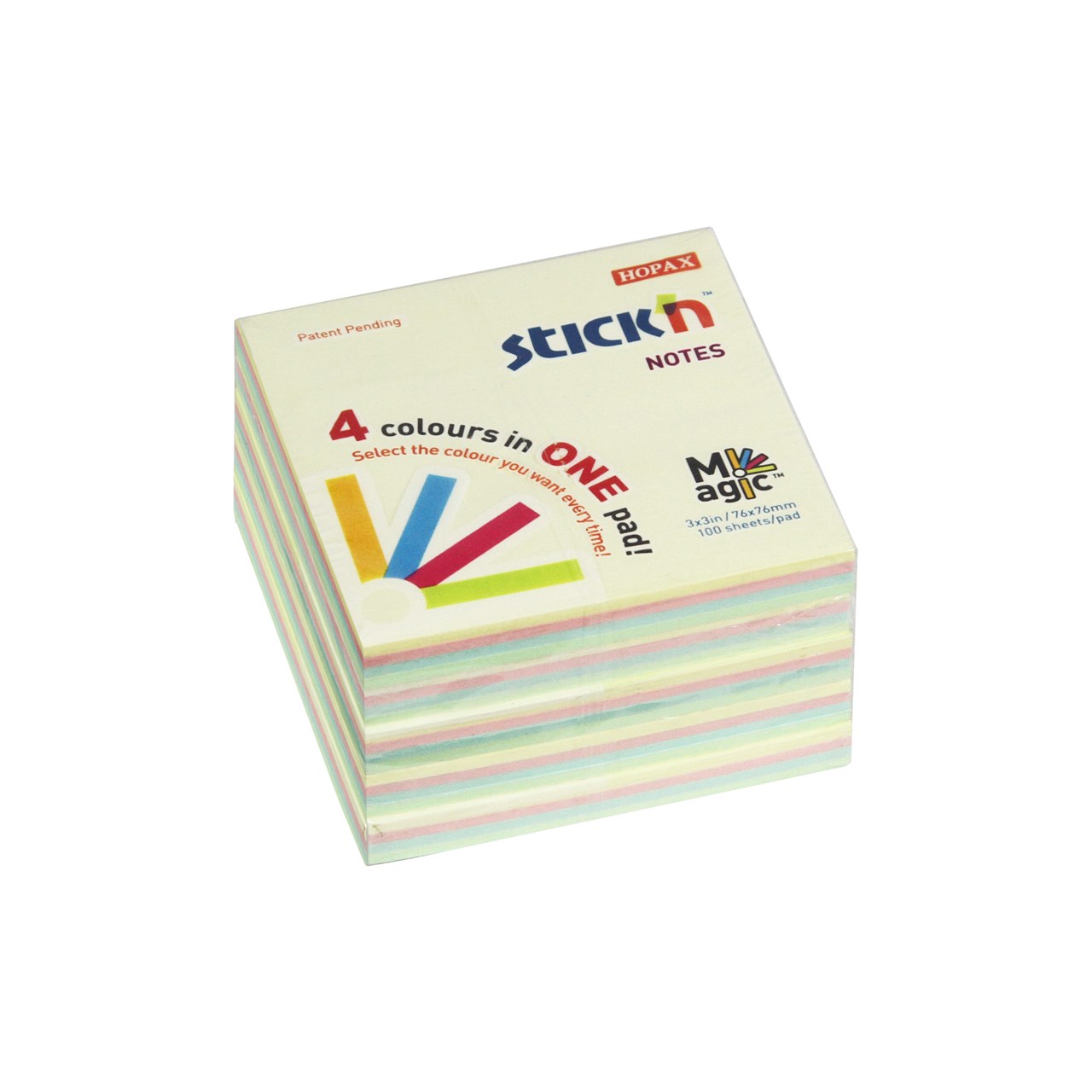 Picture of สติ๊ก'เอ็น 3" x 3" พาสเทลคละสี (4+1) 21574 กระดาษโน้ต