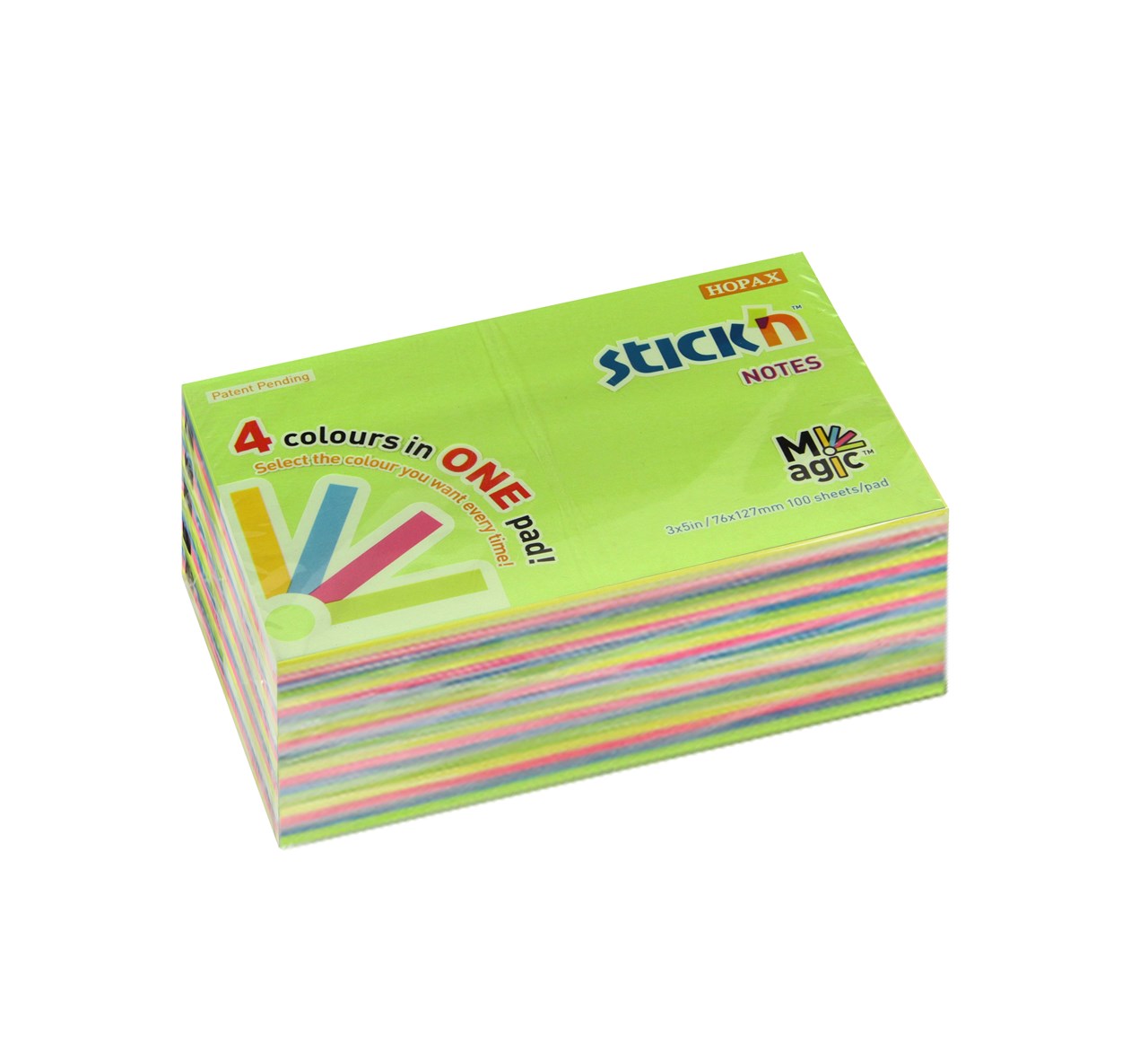 Picture of สติ๊ก'เอ็น 3 x 5" นีออนคละสี (4+1) 4สี 21573 กระดาษโน้ต 