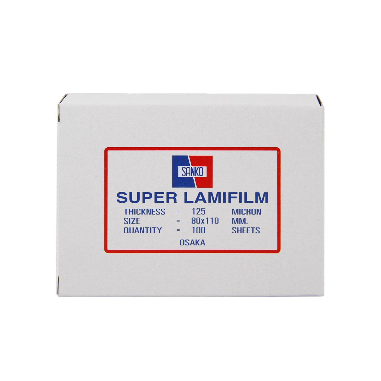 Picture of พลาสติกเคลือบบัตร แซนโก้ 125 ไมครอน, 80 x 110 มม., 100 แผ่น