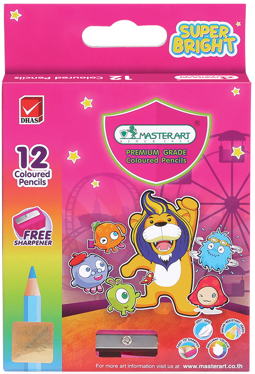 Picture of Master Art มาสเตอร์อาร์ต ดินสอสีแท่งสั้น 12สี ซุปเปอร์ไบรท์