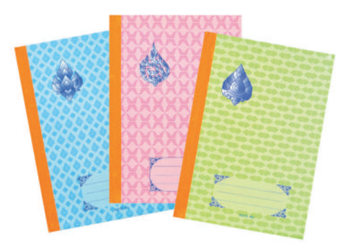Picture of สมุดปกแข็ง ลายไทย A9/70 เม้งฮั้ว, TD-970 16.5 x 24 ซม., 55 แกรม, 70 แผ่น