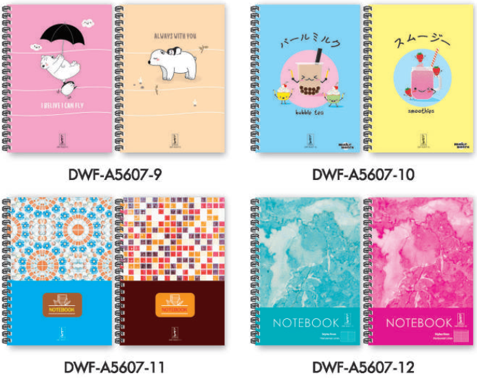 Picture of สมุดปกอ่อนสันห่วงเม้งฮั้ว 70g A5/60แผ่น DWF-A5607