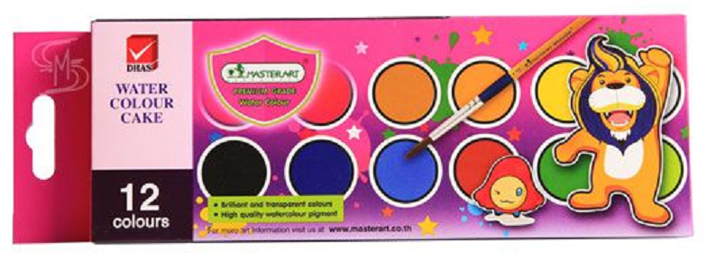 Picture of สีน้ำก้อน มาสเตอร์อาร์ต Master Art 5 มล. 12สี (กล่องกระดาษ)