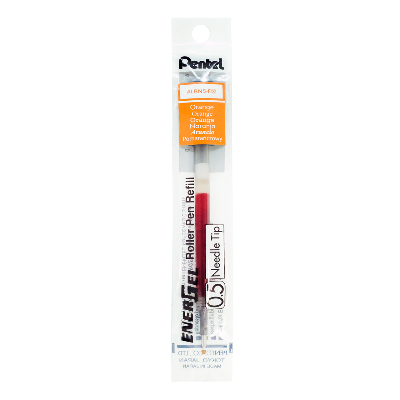 Picture of ไส้ปากกาหัวเข็ม เพนเทล (Pentel) ENERGEL LRN-5 สีส้ม