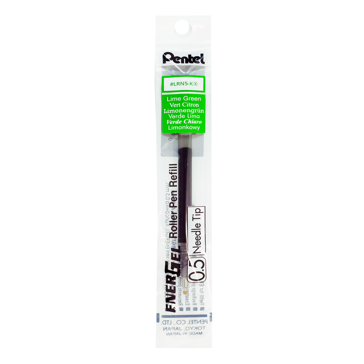 Picture of ไส้ปากกาหัวเข็ม เพนเทล (Pentel) ENERGEL LRN-5 สีเขียวอ่อน