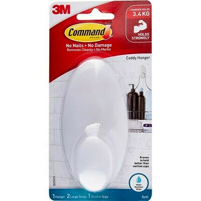 Picture of คอมมานด์ 3M ตะขอพร้อมเทปกาว ทนความชื้น BATH-19 COMMAND CADDY HANGER ตะขอแขวนตะกร้า