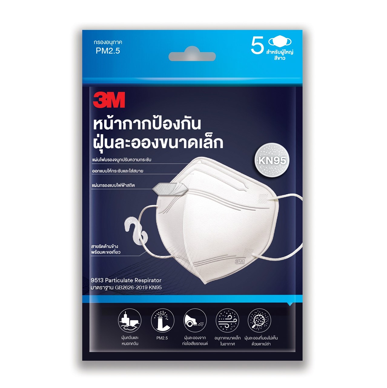 Picture of หน้ากาก 3M  KN-95 ป้องกันฝุ่นละออง PM2.5